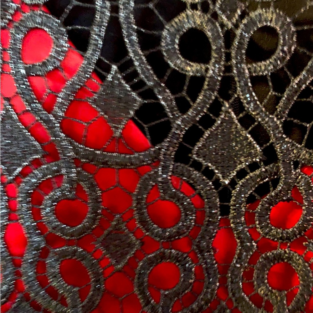 Vera Wang LACE Black & White Cocktail Dress Semi Formal Sz 10